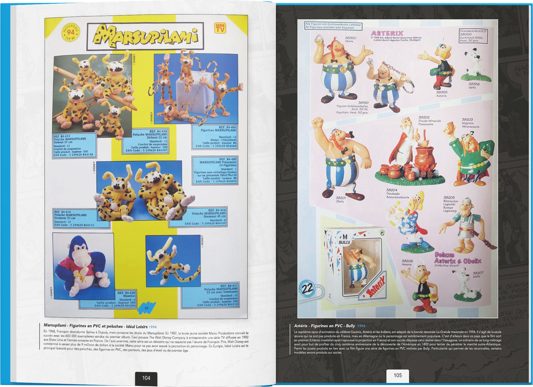 Les publicités des jouets dérivés de la BD franco-belge