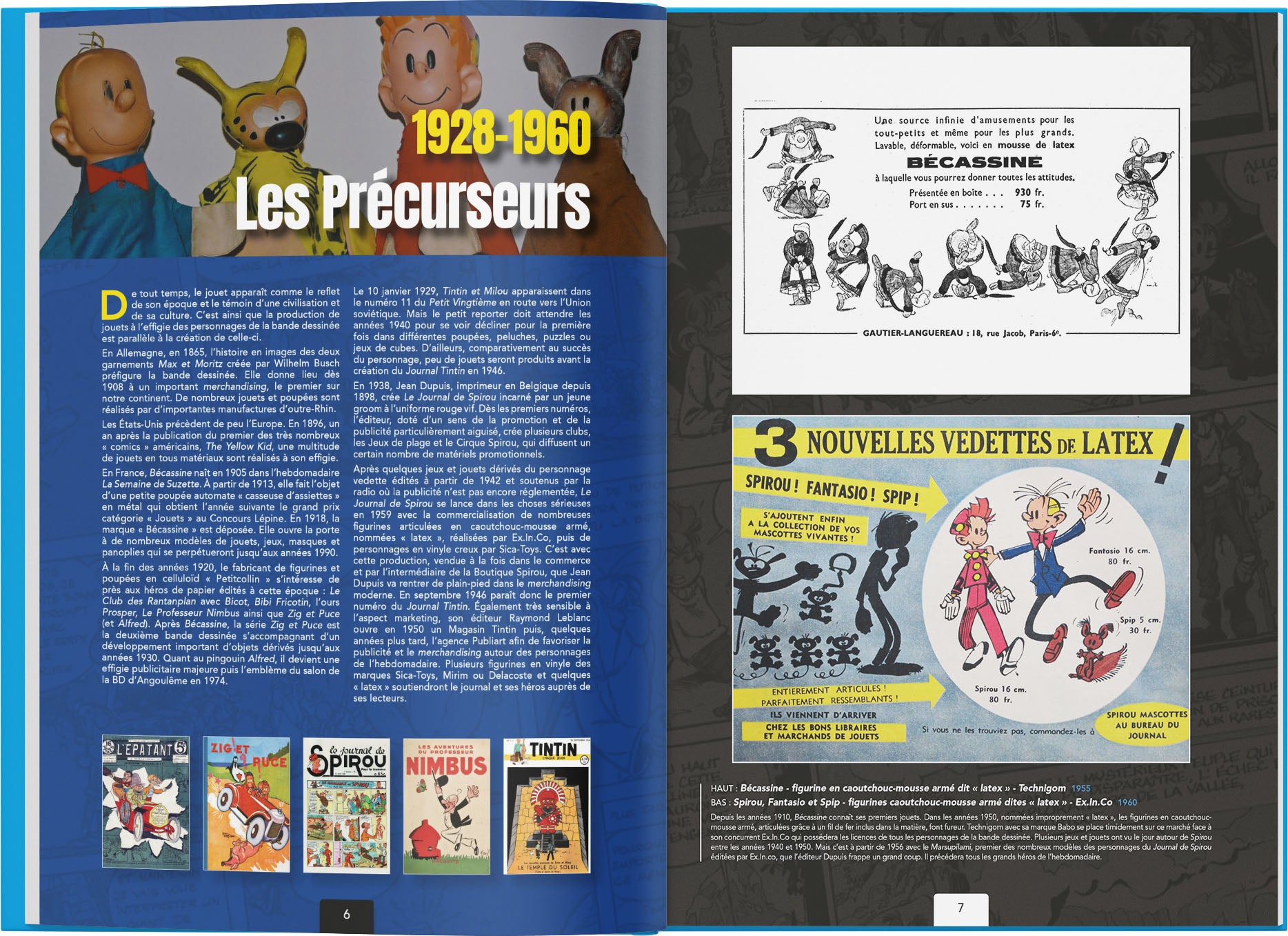 Les publicités des jouets dérivés de la BD franco-belge