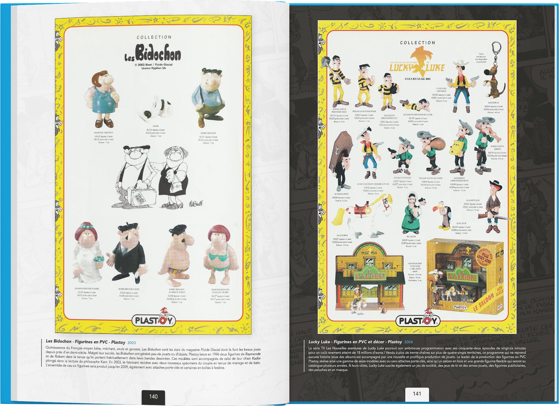 Les publicités des jouets dérivés de la BD franco-belge